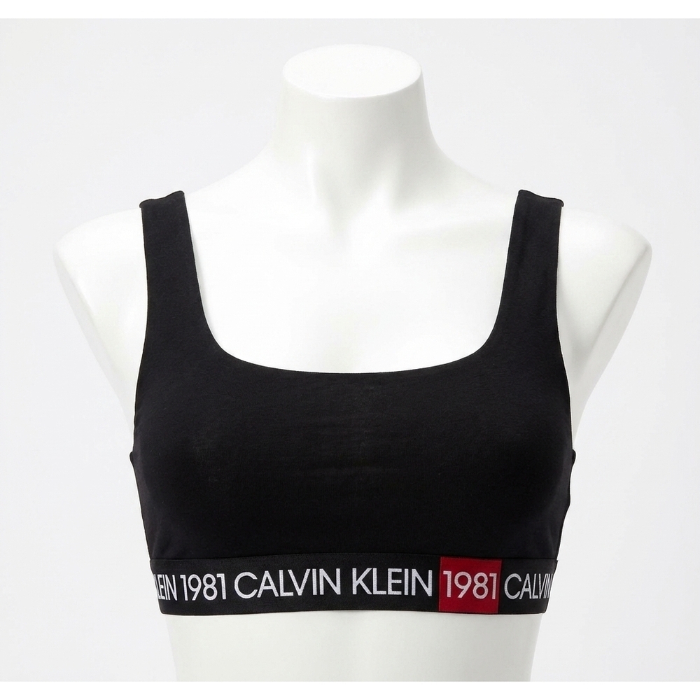 NEW CALVIN KLEIN 1981 bold unlined bralette in black